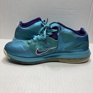 Nike LeBron 9 Hornets Mens 11.5 Low Summit Lake 2012 Teal Blue Sneakers Shoe
